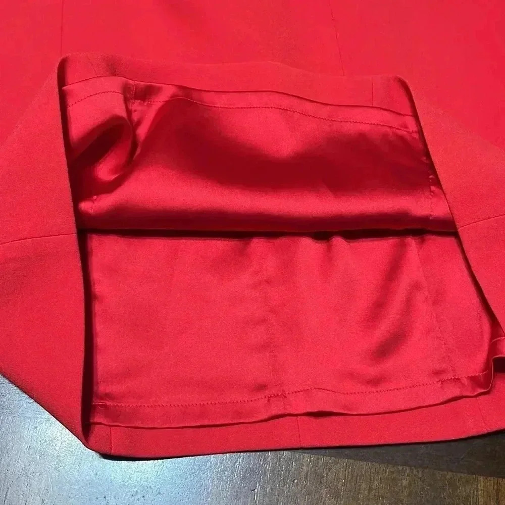 ELIE TAHARI GLOSSY RED DRESS - Picture 7 of 12